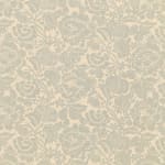 All Over Floral Positive Blue Grey On Beige