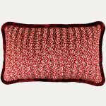 Manuel Canovas Velours Moorea Ecarlate Cushion with Silk Brush Trim