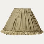 Pale Green Silk Lampshades with Relaxed Pleats and Loose Frill Skirt