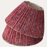 Antique Turkish Berry Colour Hand Block Printed Fabric Handsewn Lampshade