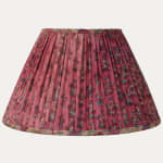 Antique Turkish Berry Colour Hand Block Printed Fabric Handsewn Lampshade