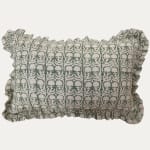 Penny Morrison Ashok Green Cushion with Ruffle Trim