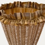 Jasper Dutch Stripe Saffron Lampshade with Check Skirt and Silk Tassel Fringe