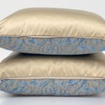 Fortuny Fabric Blue & Silvery Gold Campanelle Cushion