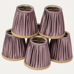 Handsewn Amethyst Silk Lampshades with Samuel and Sons Semplice Gold Gimp