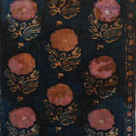Framed Ottoman Hand-block Printed and Embroidered Textile