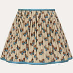 Robert Kime Kilvert's Blue Fabric Handsewn Scallop Lampshade
