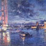 The Thames at night by Edward Noott