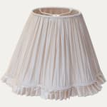 Eggshell Silk Scallop Handsewn Lampshade with Pleated Skirt