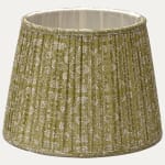 Aleta Fabrics Hand Blocked Tilleul Paola Lampshade with Silk Lining