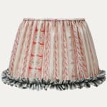 Bennison Mistletoe with Handsewn Gathered Lampshade With Marvic Check Ruche Skirt