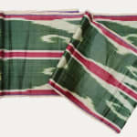 Uzbek Ikat Green & Pinky Red
