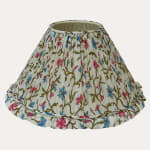 Pretty Cornflowers Indian Block Print Lampshade with Skirt Trim