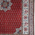 Block Printed Kalamkari with Pen Work on Cotton