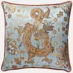 Dragon Tableau Copper Sky Cushion with Boulevard Cord Piping