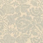 All Over Floral Positive Blue Grey On Beige