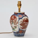 A late 18th century Edo period, Imari verte vase with Phoenix motif, converted to a lamp