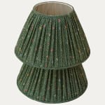 Robert Kime Achikazi Green Fabric Hand-sewn Gathered Lampshade