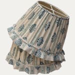 Hand-sewn Gathered Alma Fabric Pembroke Lampshade with Ruffled Skirt