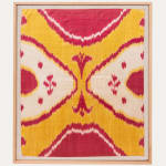 Framed Uzbek Ikat Fragment Late 19th C.