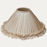 Handsewn Champenoise Silk Lampshade with Ruffled Skirt
