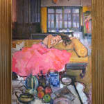 Geoffrey Humphries Sleeping Girl on Opium Bed with Still Life & Gourd