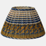 Vintage Blue and Mustard Cotton Sari Empire Lampshade