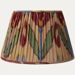 Striking Silk and Cotton Ikat French Drum Lampshade
