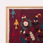 Framed Uzbek Silk Suzani Fragment