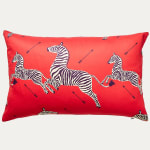Scalamandre Zebras Petite Design in Masai Red Decorative Cushion