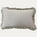Penny Morrison Ashok Green Cushion with Ruffle Trim