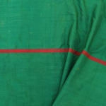 Striking Woven Green Silk with Red Stripe