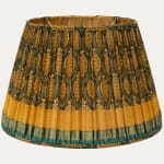 Vintage Green Georgette Silk Sari Lampshade with Silk Lining