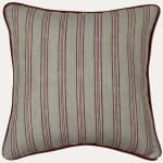 Robert Kime Tynemouth Stripe Eucalyptus Cushion with Contrast Piping