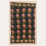 Framed Ottoman Hand-block Printed and Embroidered Textile