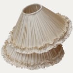 Handsewn Champenoise Silk Lampshade with Ruffled Skirt
