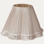 Eggshell Silk Scallop Lampshade with Ruche Skirt and Ballet Silk Lining