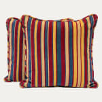 Robert Kime Palmyra Stripe Red Cushion handmade by Floren