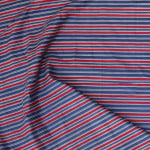 Printed Blue & Red Striped Textile
