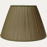 Knife-Pleated Honan Silk Olive Lampshade