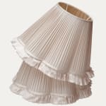 Eggshell Silk Scallop Lampshade with Ruche Skirt and Ballet Silk Lining
