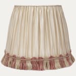 Cream Empress Taffeta Handsewn Silk Lampshade with George Spencer Fan Block Fringe