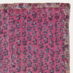 Turkish Antique Cotton Raspberry Colour Block Printed Textile