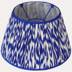 Striking Royal Blue Silk/Cotton Ikat Lampshade