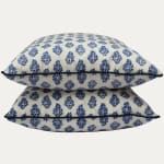 Clarence House Oui Cobalt Decorative Cushion with Piping