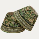 Decors Barbares Dans le Foret Green Lampshade with Silk Lining