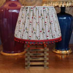 Antoinette Poisson Baies Linen Lampshade with Samuel and Sons Beaded Fringe
