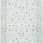 Indira Blue Green On Fine Oyster Linen