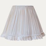 Eggshell Silk Scallop Handsewn Lampshade with Pleated Skirt