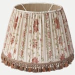 Namay Samay Suri Peach Handsewn Lampshade with Walnut Tassel Trim